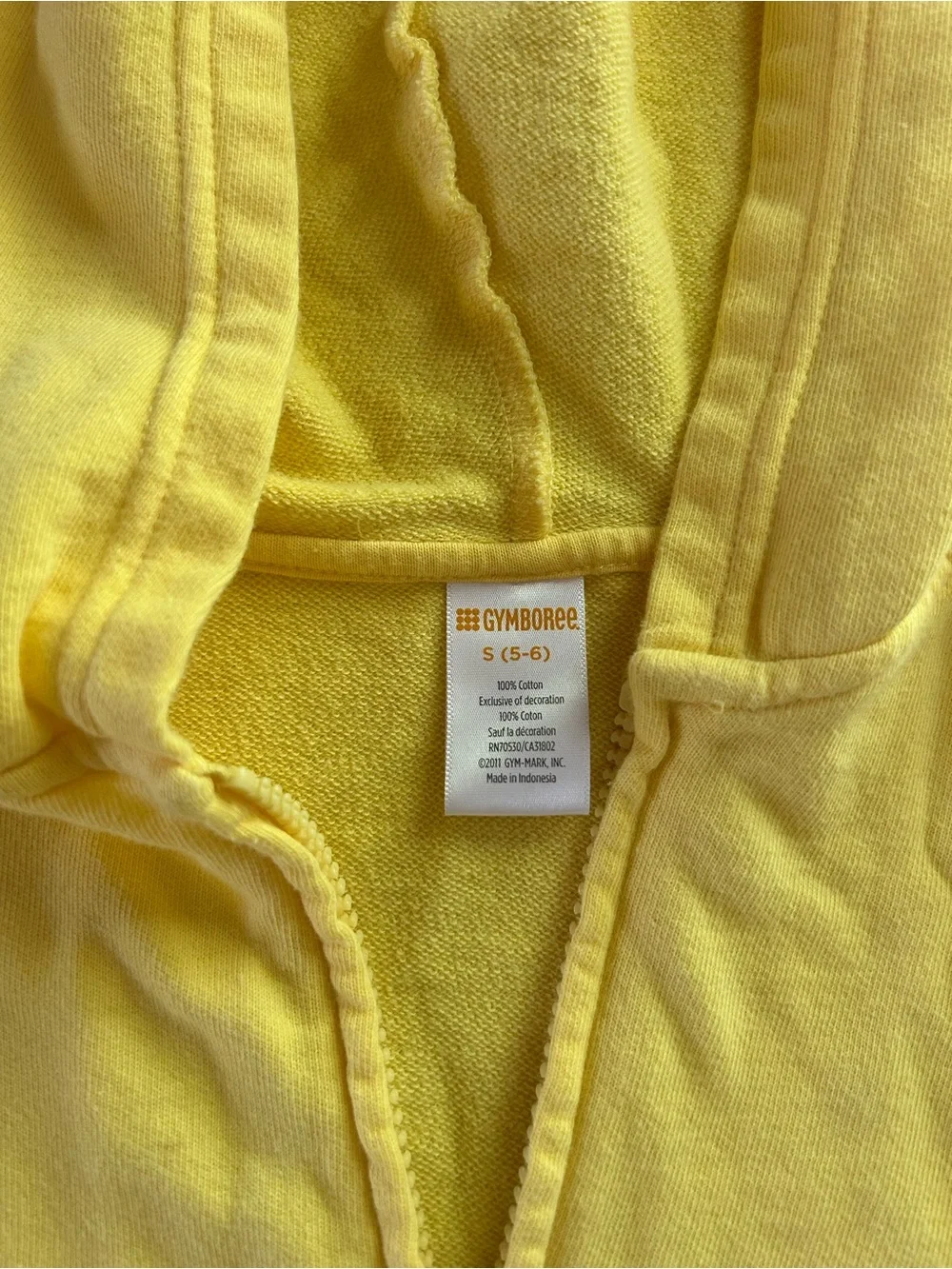 Gymboree Yellow Hooded Zip-Up Sweatshirt with Polka Dot Bow Pockets